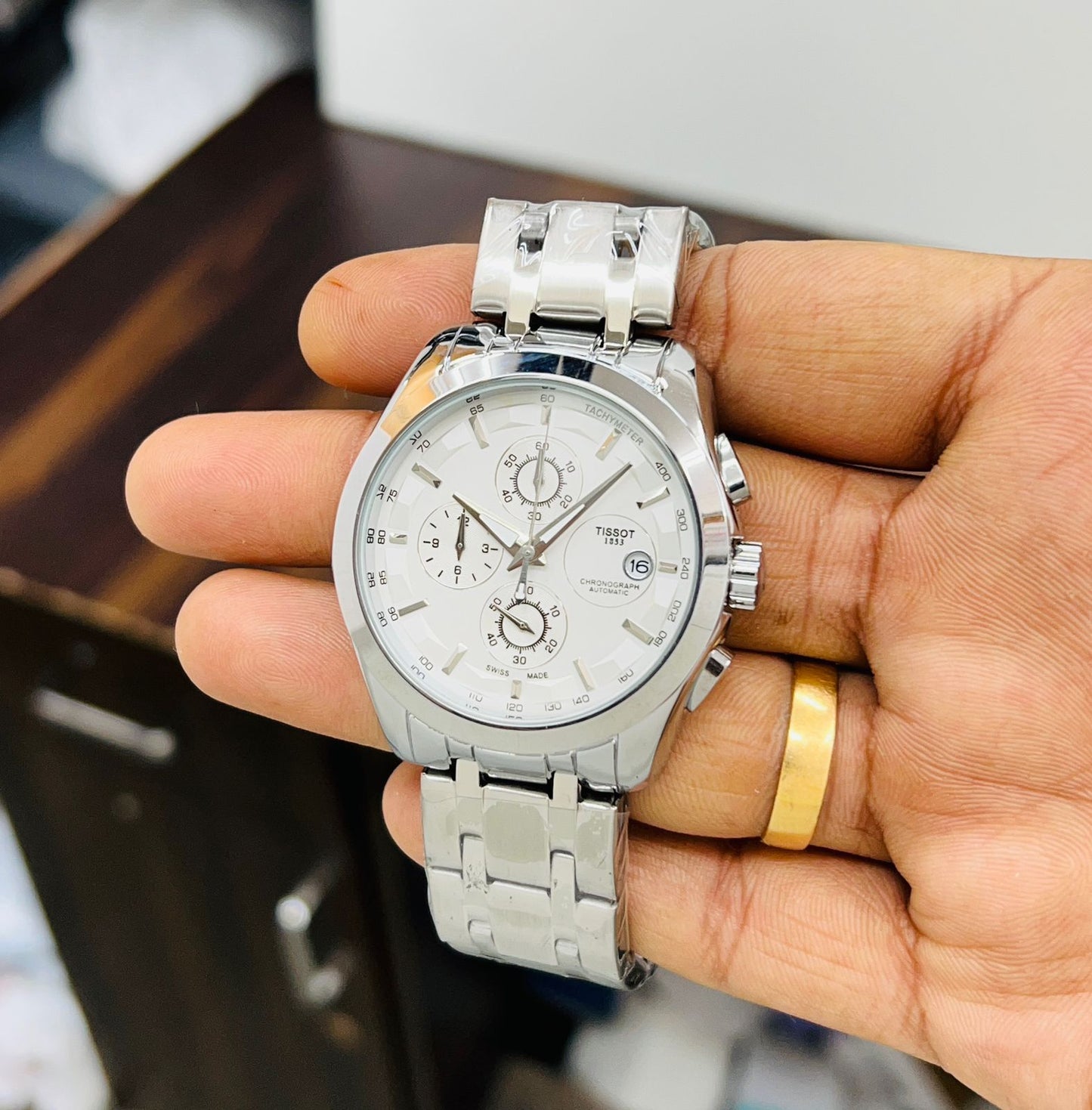 Tissot Black White Chronograph Men's Watch