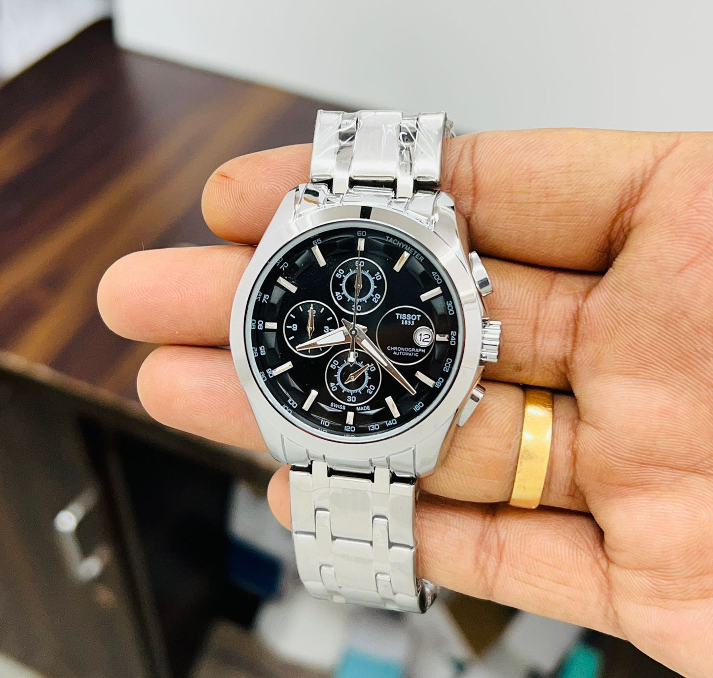 Tissot Black White Chronograph Men's Watch