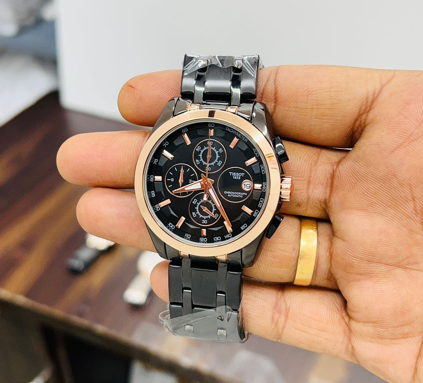 Tissot Black White Chronograph Men's Watch
