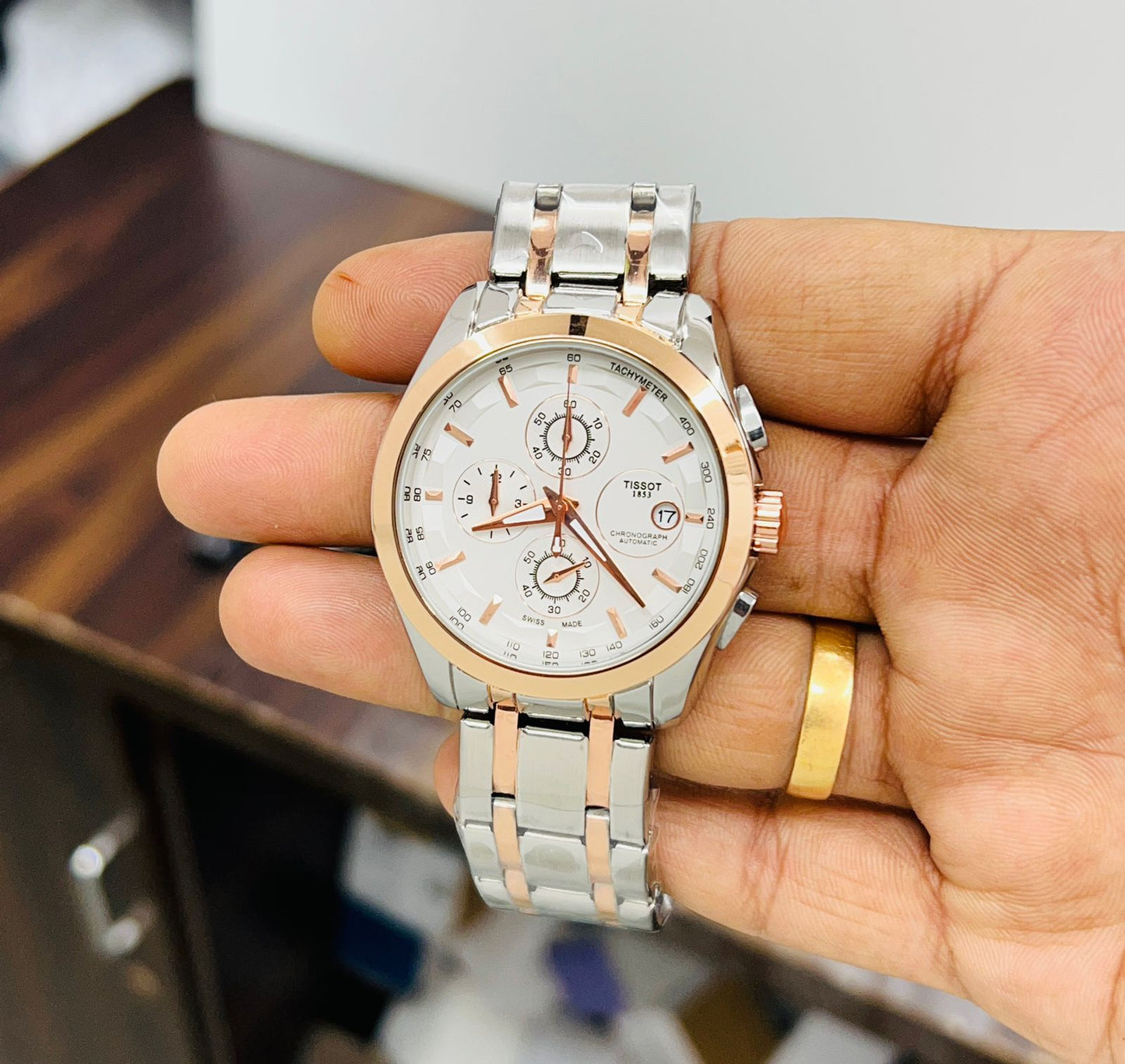 Tissot Black White Chronograph Men's Watch