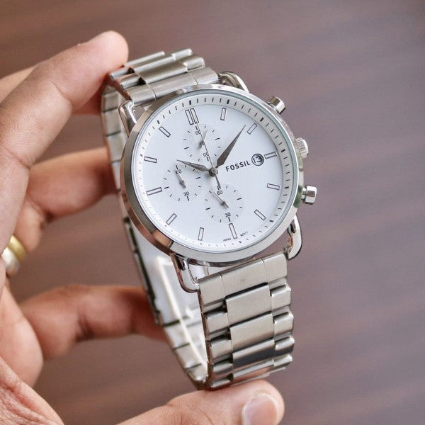 Fossil Chronograph Stainless Steel White Dial Men's Watch