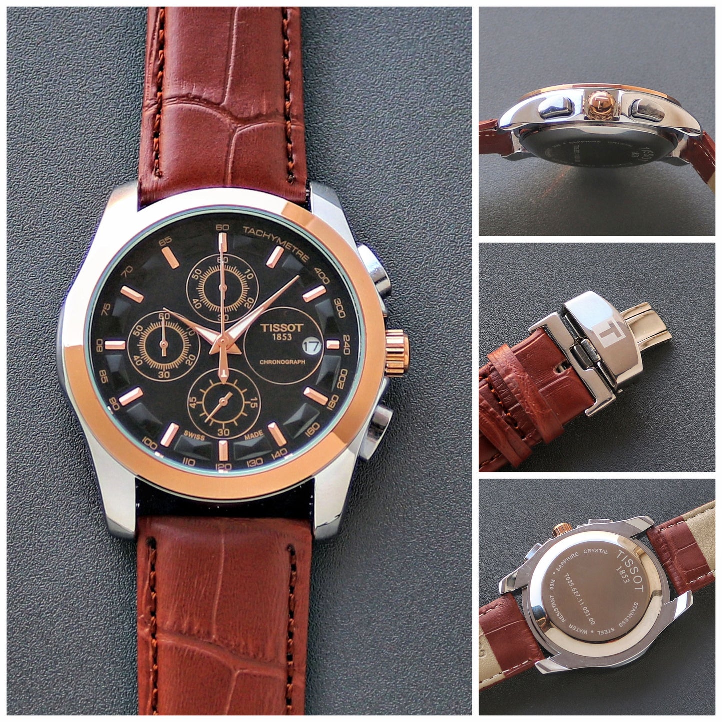Tissot 1853 Chronograph Brown Leather Men's Watch