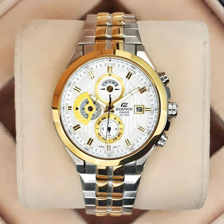 Casio Chronograph Gold & Silver Stainless Steel Watch