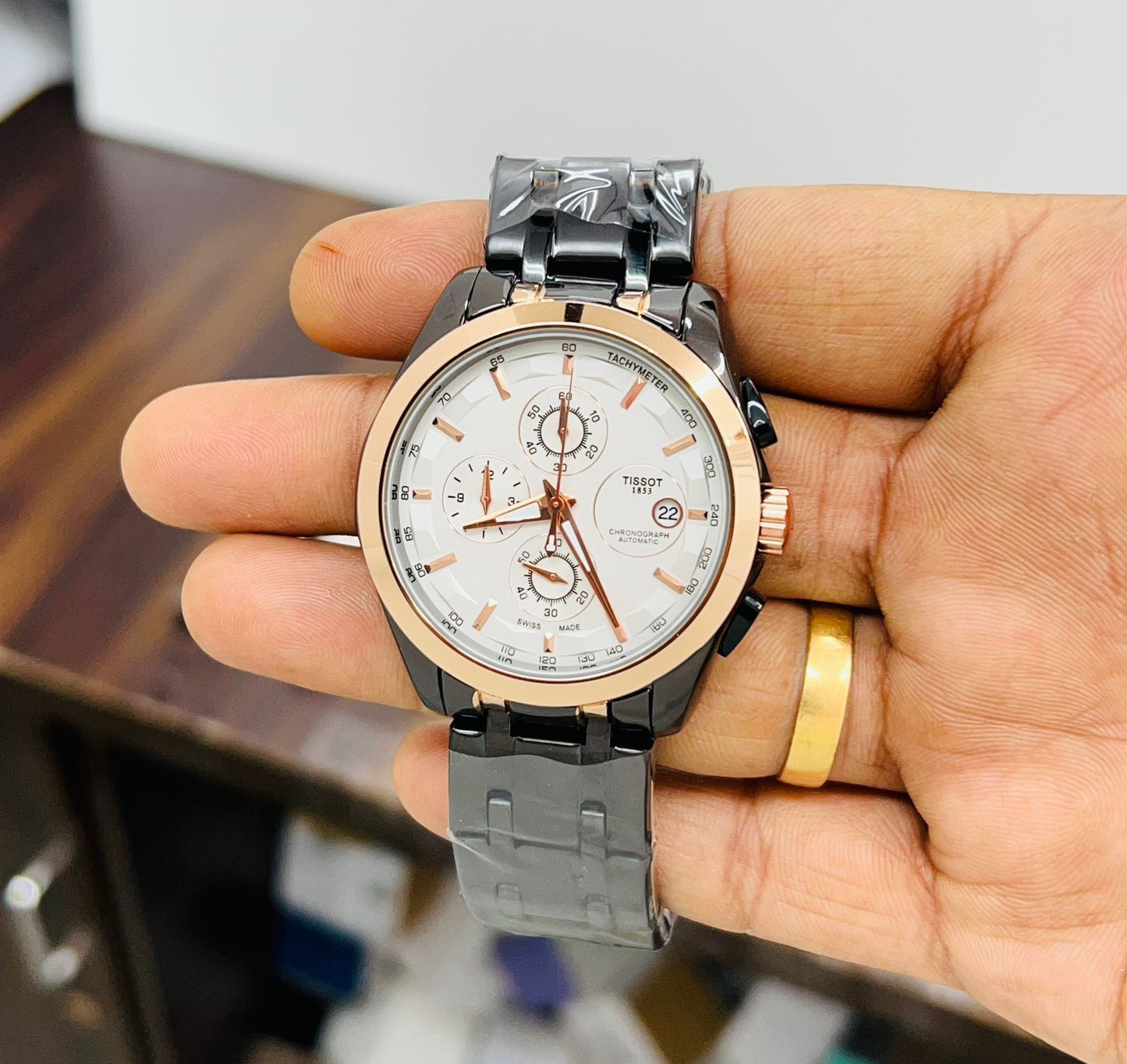 Tissot Black White Chronograph Men's Watch