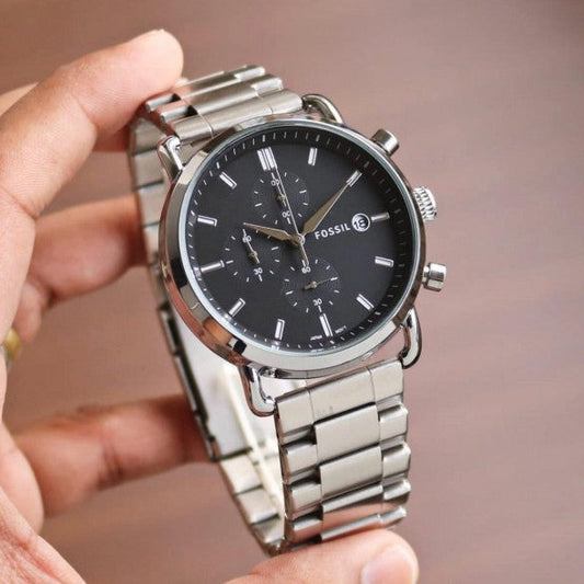 Fossil Chronograph Stainless Steel Black Dial Men's Watch