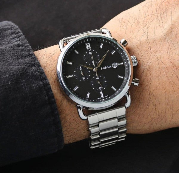 Fossil Chronograph Stainless Steel Black Dial Men's Watch