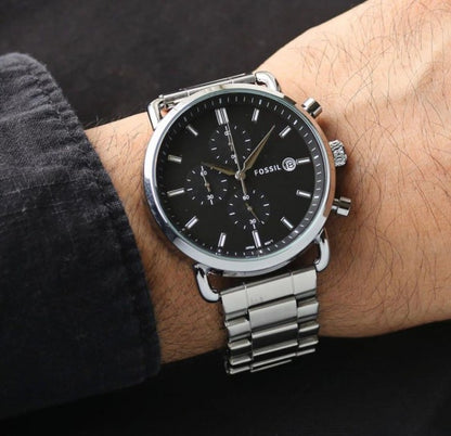 Fossil Chronograph Stainless Steel Black Dial Men's Watch