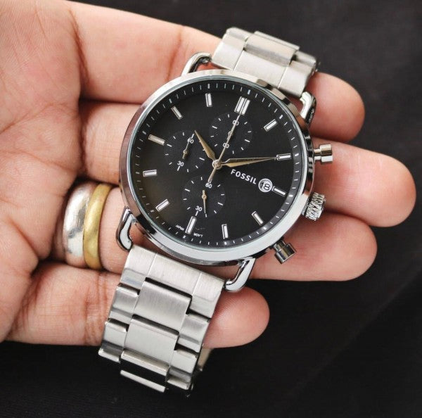 Fossil Chronograph Stainless Steel Black Dial Men's Watch