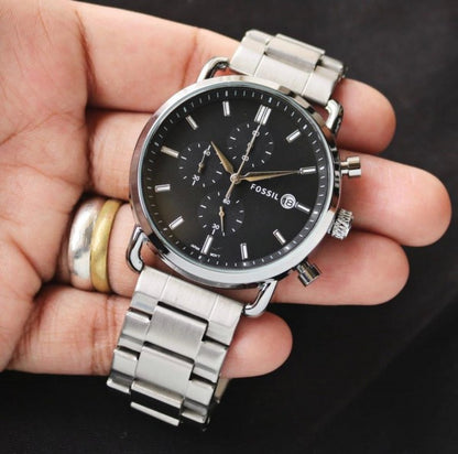 Fossil Chronograph Stainless Steel Black Dial Men's Watch