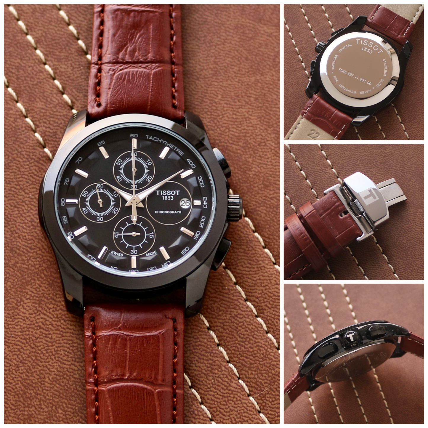 Tissot 1853 Chronograph Brown Leather Men's Watch