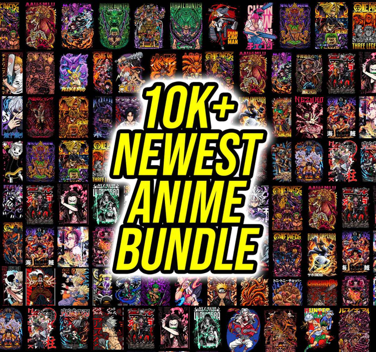 10k+ Mega Anime Tshirt Bundle 2024